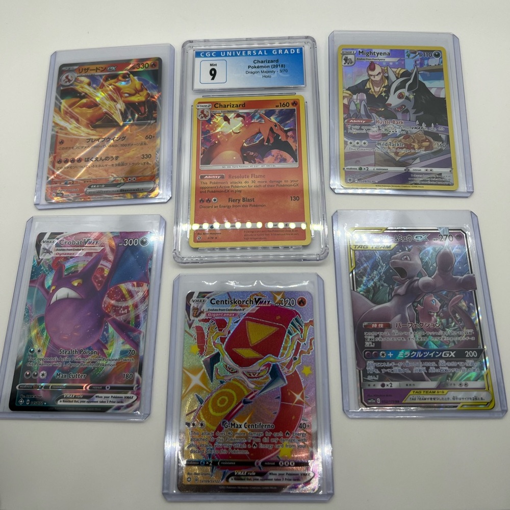 Pokémon TCG Bundle Lot 1 Graded Slab, 5 HITS(VSTAR, vmax, V, EX GX, plus Bonus!!